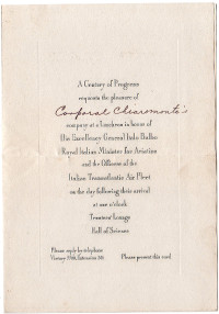 Invitation to honor banquet in Hall of Science